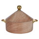 حافظة طعام خشب السيف غاليري، 24سم، غطاء مذهب - بني product image 1