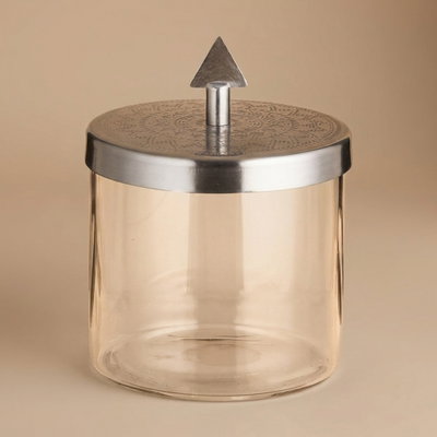 Al Saif Gallery Stainless Steel Glass Spice Jar, Lid, Round, 10X10X12 Cm - Transparent Silver product image 4