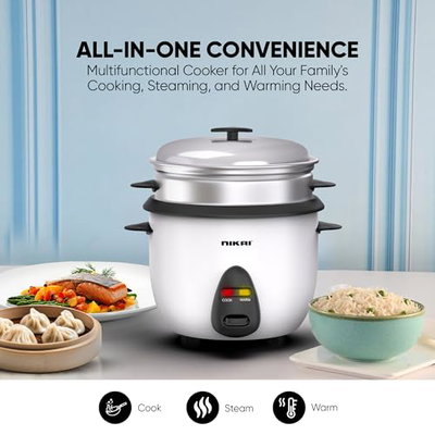 قدر طهي ارز نيكاي، 400 واط، 1 لتر، NR701A - ابيض product image 4