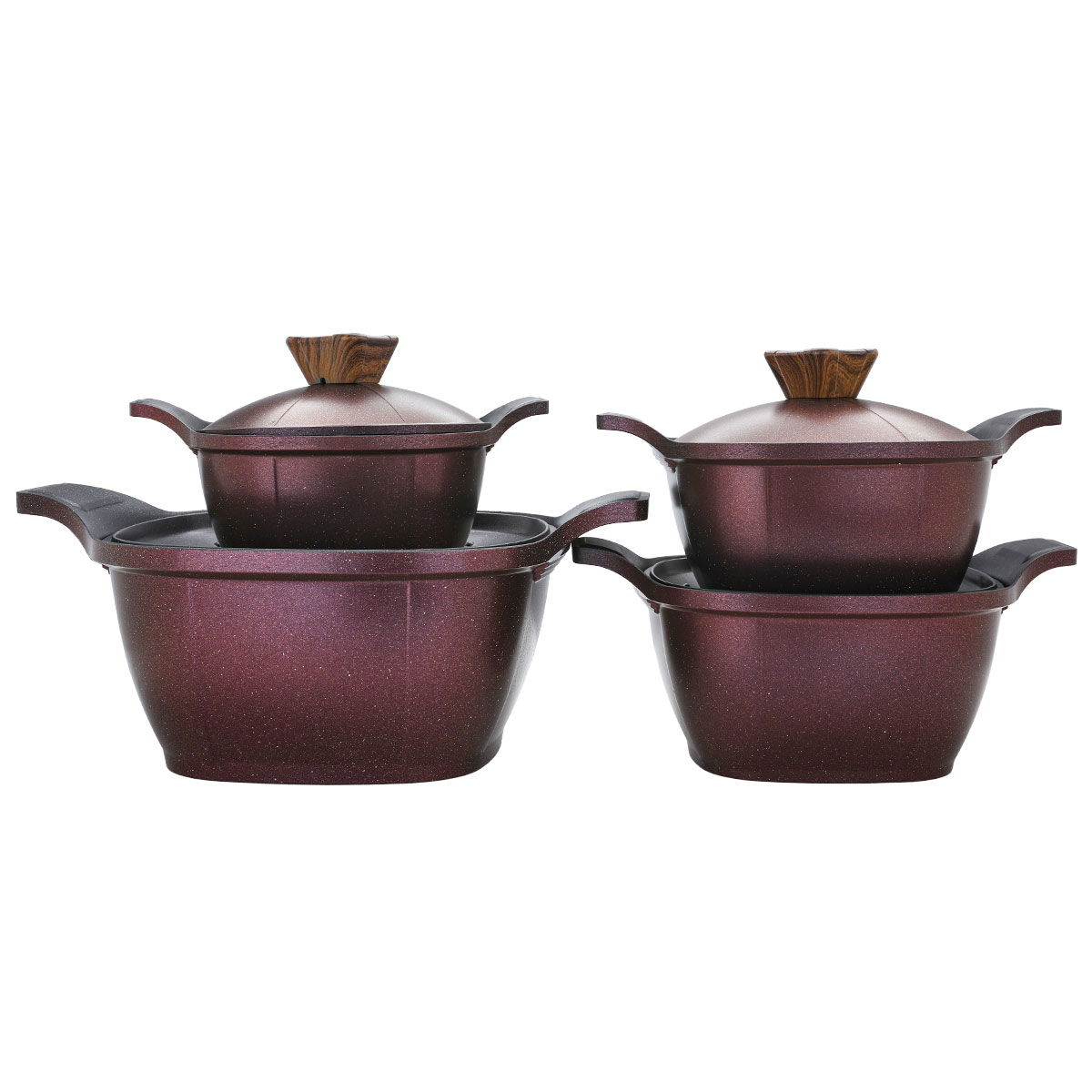 Al Saif Gallery granite cookware set, 14 pieces - dark red product image