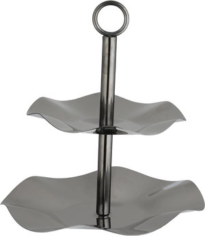 شيالة تقديم ستانلس استيل السيف غاليري، 17  / 14 سم، دورين، دائري، مسكة يد - أسود لامع product image