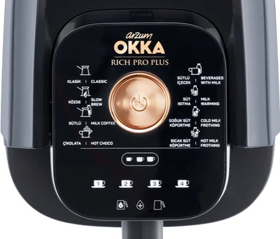 Arzum Okka Rich Pro Plus Turkish Coffee Maker, 700W, 1.3L Water Tank, 1-5 Cups, Coffee Pot with Mixer, Temperature Control, LED, Smart Overflow Prevention, OK0038-04 - Copper Black product image 7