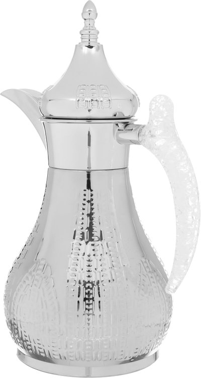 Al Saif Gallery Haila Thermos set, 1.2/1.2 litres, crystal handle, two pieces, steel inner case, steel outer case - silver product image 3
