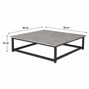 طقم طاولات خشب MDF و معدن، 5 قطع - رمادى اسود product image 2
