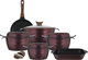 طقم قدور جرانيت تيتانيوم نيوكلاين، 10 قطع، غطاء زجاج - احمر غامق product image 2