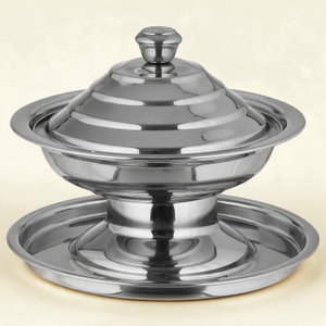 تمرية بغطاء ستانلس ستيل السيف غاليري، 16 سم، منقوش - فضي product image