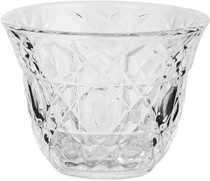 Glass cup and saucer serving set, 36 pieces, stainless steel saucers, 12 cm - clear silver product image 2