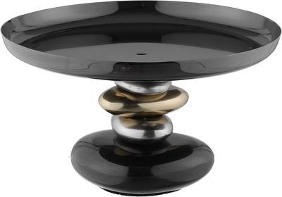 AlSaif Gallery Steel Cake Stand, 20 x 20 x 18 cm, Glass Cover - Black Gold product image 2
