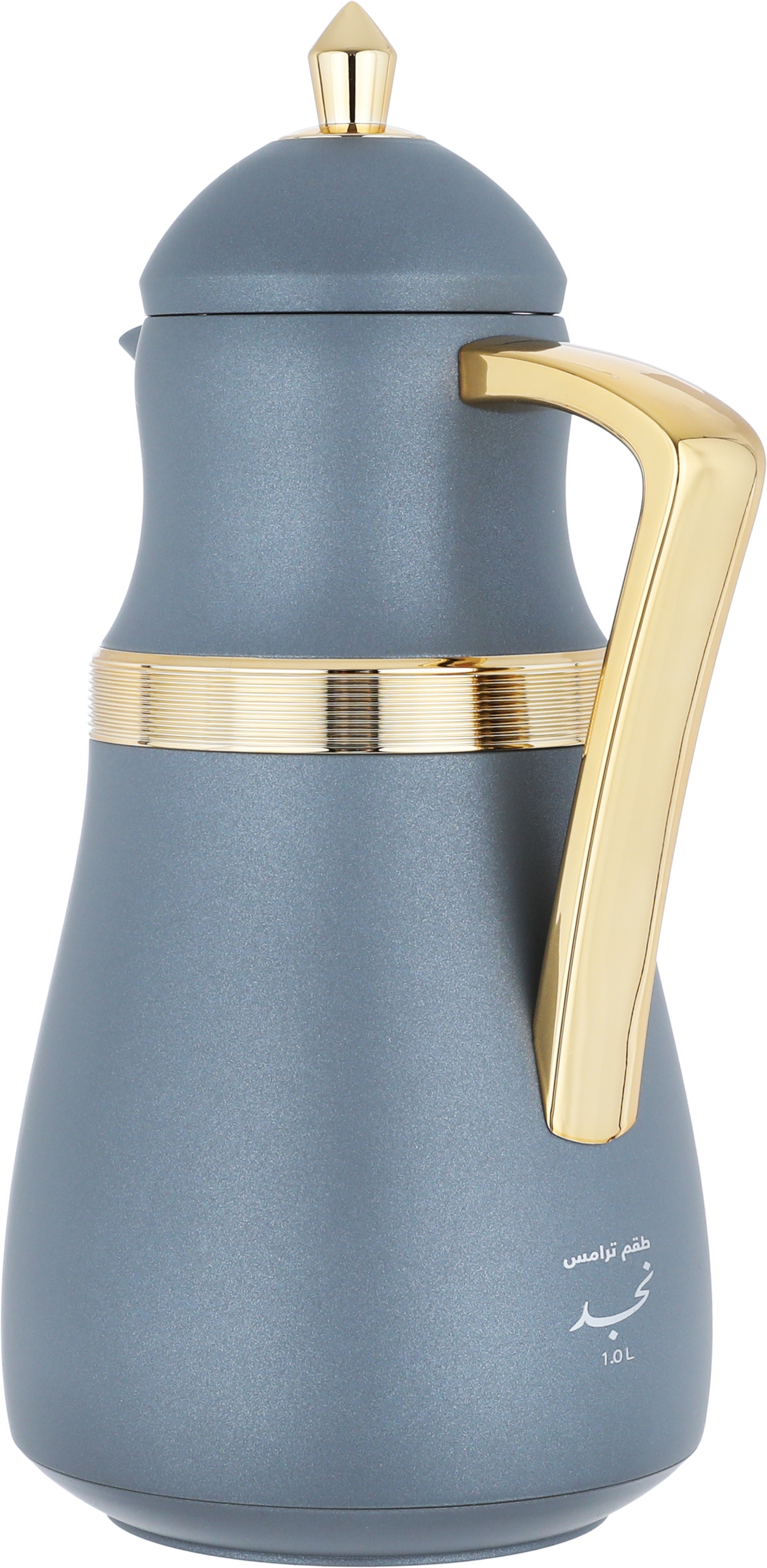 Al Saif Gallery Najd thermos set, 1 liter, thermal glass inner shell, plastic outer shell, 2 pieces - golden gray product image 7