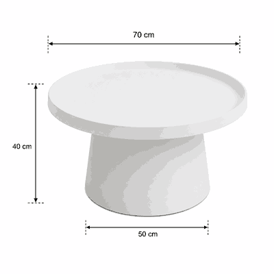 طقم طاولات حديد و معدن، قطعتين - ابيض product image 4