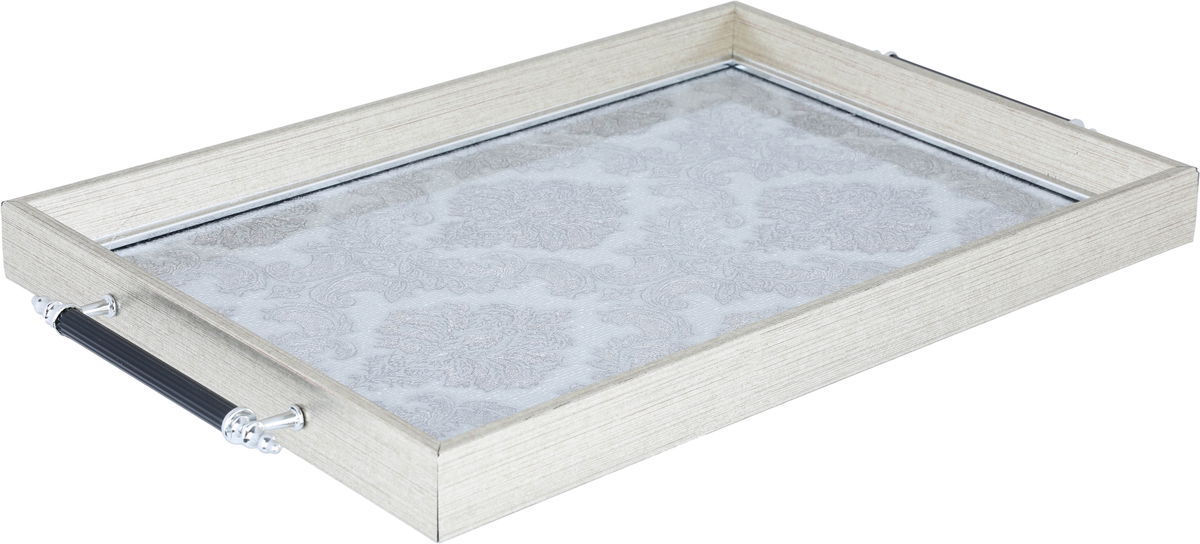 Tofaria Al Saif Gallery Glass, 30 x 47 cm, rectangle, gray wooded pattern, handle - silver product image 2