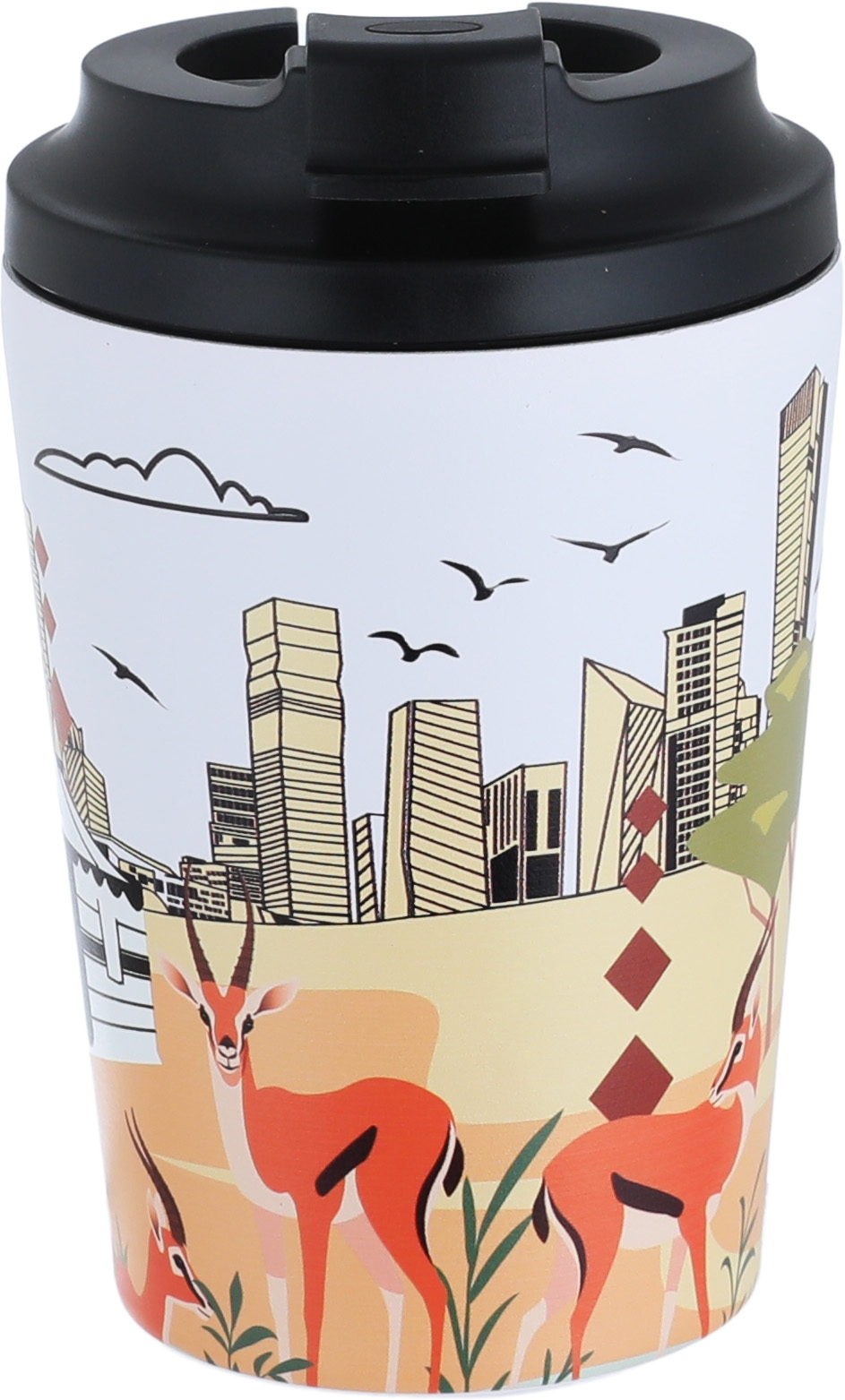 Al Saif Gallery Stainless Steel Deer Print Vacuum Insulated Mug, 360 ml, 12 oz - White product image 2