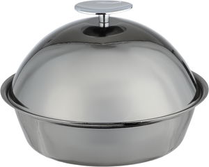 تمرية بغطاء ستانلس ستيل السيف غاليري، 14.7x14.7x9 سم، دائري - أسود لامع product image