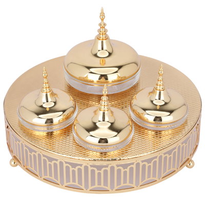 Al Saif Gallery Deluxe Steel Hospitality Set, 5 Pieces - Gold product image 1