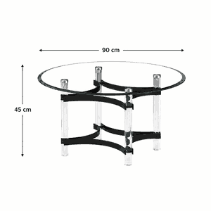 طقم طاولات زجاج و ستيل و اكرليك، 5 قطع - شفاف اسود product image 2