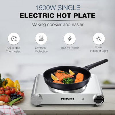 موقد كهربائي نيكاي، 1500 واط، 1 عين، Nktoe4N2 - فضي product image 3