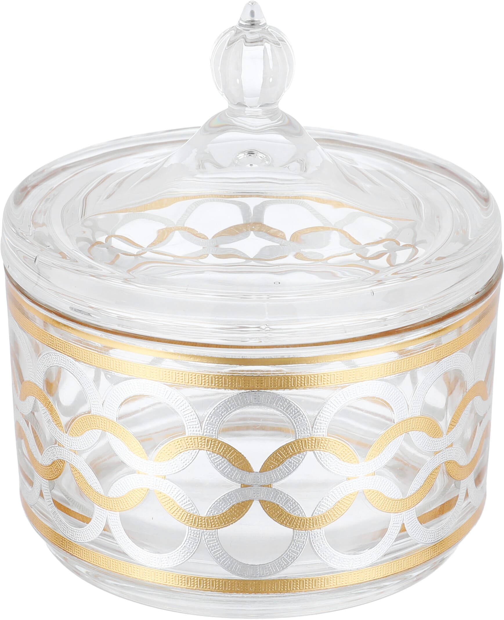 Max Glass tea and coffee serving set, 26 pieces, golden pattern - transparent product image 5