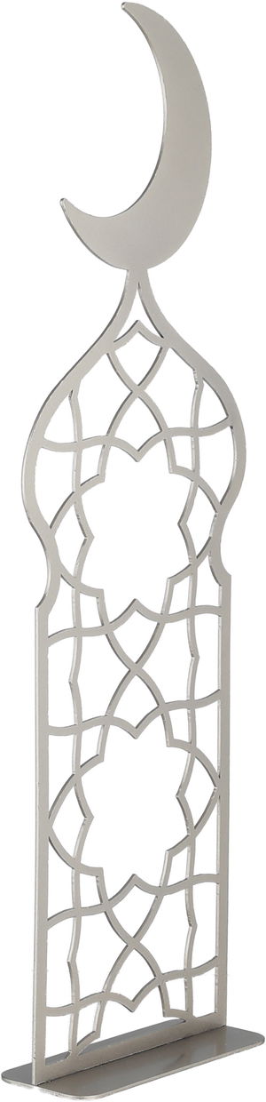 إستاند زينة بنقش إسلامي استيل، 20x8x60  سم - بيج product image 2