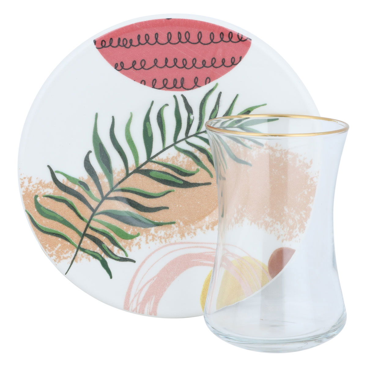 Al Saif Gallery glass tea cup set, 2 pieces - white product image