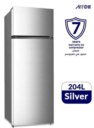 ثلاجة ديفروست ارو، 204 لتر، 2.7 قدم، فريزر علوي، RO-210RDK - فضي product image 2