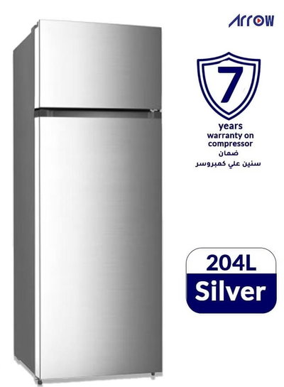 ثلاجة ديفروست ارو، 204 لتر، 2.7 قدم، فريزر علوي، RO-210RDK - فضي product image 2
