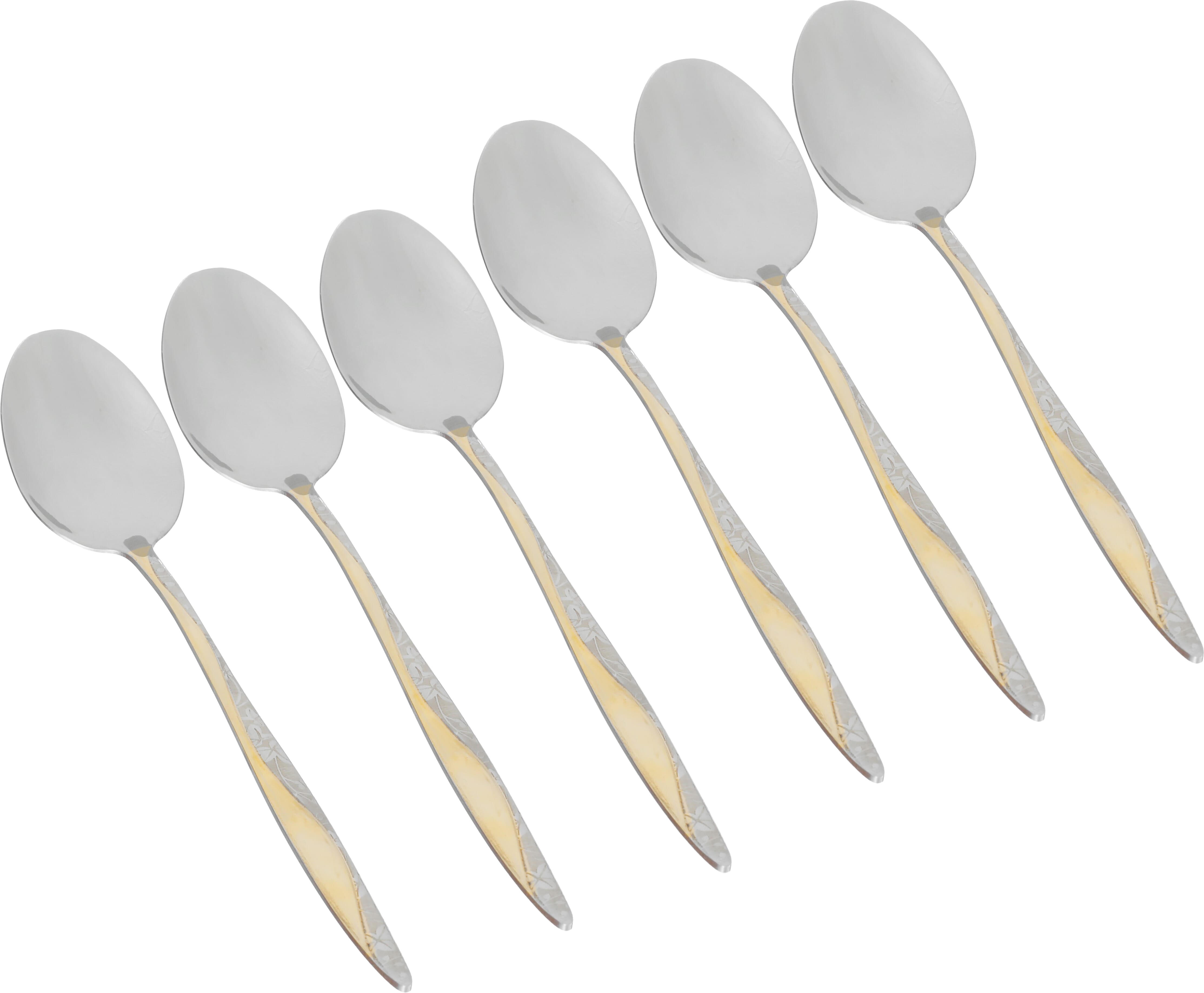Al Saif Gallery steel spoons, 21x4.5 cm, 6 pieces, engraved - silver product image