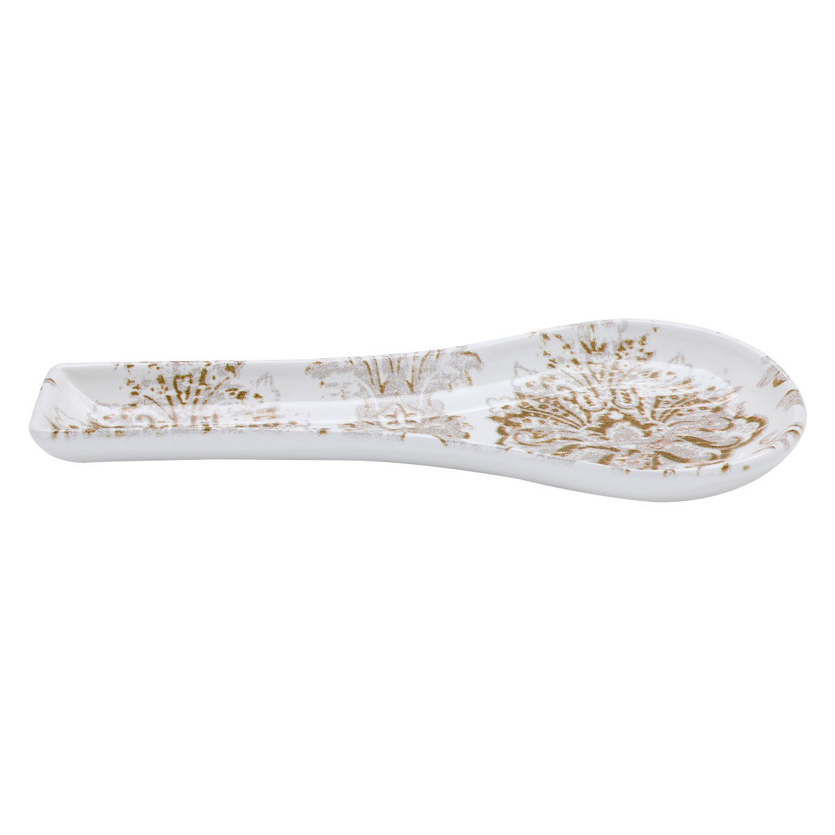 Al Saif Gallery porcelain spoon stand, oval, 27 cm - gold product image
