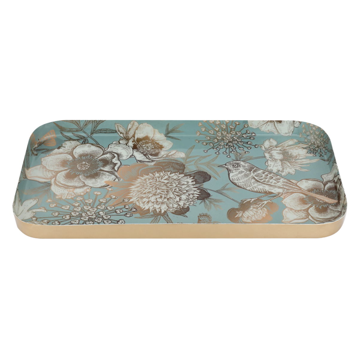 Al Saif Gallery Steel Serving Tray, 37X19X2.5 Cm - Gold product image
