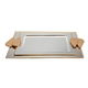 Al Saif Gallery Serving Trays Steel Set, 2 Pieces - Silver gold product image 1