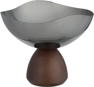 ستاند تقديم ستانلس ستيل و خشب السيف غاليري، 19.5x19.5x18 سم - اسود لامع بني product image 2