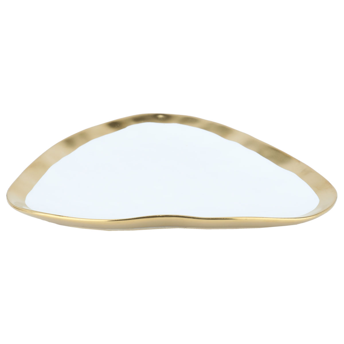 Al Saif Gallery porcelain dessert serving dish with gold rims, 19 x 19 x 2 cm, triangle - white product image 2
