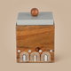 Sword Gallery Wooden Storage Box, 10x10x10 cm, Steel Lid, Square - Light Wood Gray product image 1