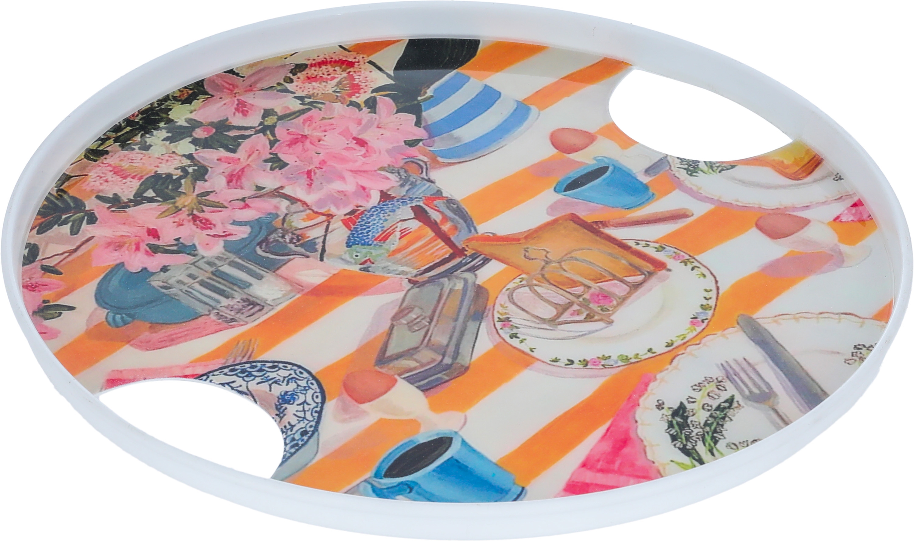 Al Saif Gallery Steel Serving Tray, 31 x 31 x 2 cm, Round - Multicolor product image 2
