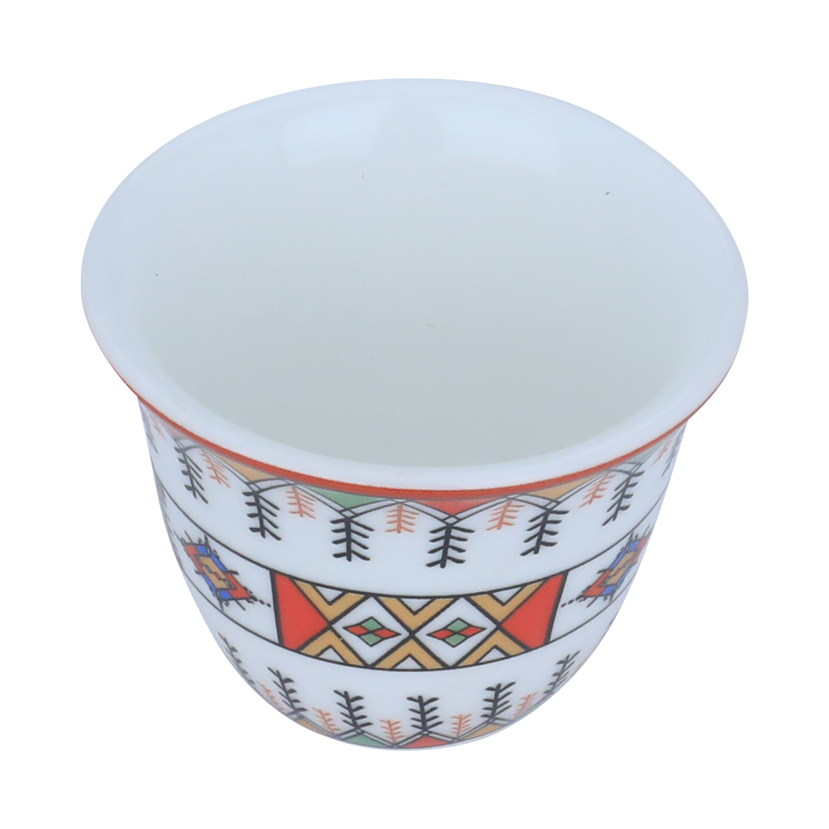 طقم فناجين قهوة عربية بورسلان بنقش عسيري السيف غاليري، 12 قطعة - أبيض product image 3