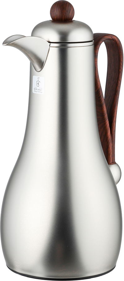 طقم ترامس غيم السيف غاليري، قطعتين، 1/1 لتر، حافظة داخلية زجاج، يد خشبي - فضي product image 4