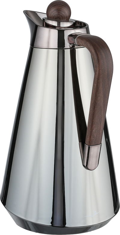 طقم ترامس طريف السيف غاليري، 1/0.7 لتر، حافظة داخلية زجاج، يد خشبي غامق، غطاء ضغاط - اسود product image 3