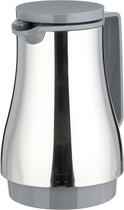 Helios Thermos, 0.6 Liter, Glass Interior, Horse Pattern, Push-Button Lid - Silver Gray product image 4