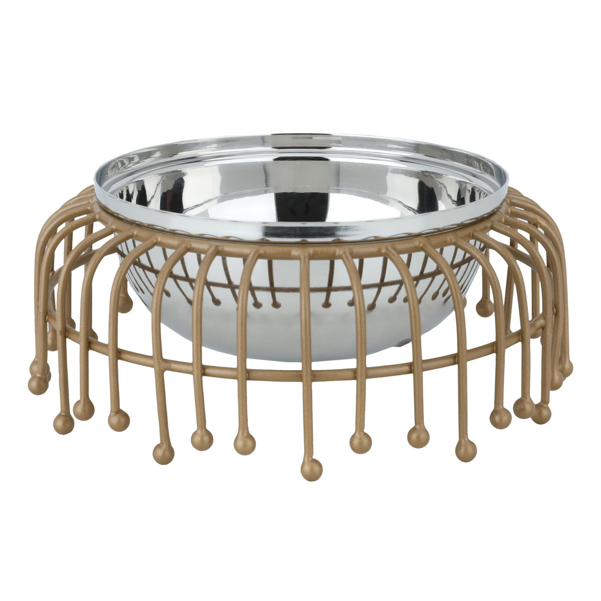 Al Saif Gallery steel serving plate, round, base - golden silver product image