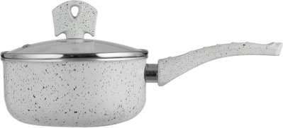طقم قدور جرانيت السيف بلص، 7 قطع، غطاء زجاج - كريمي أسود product image 14