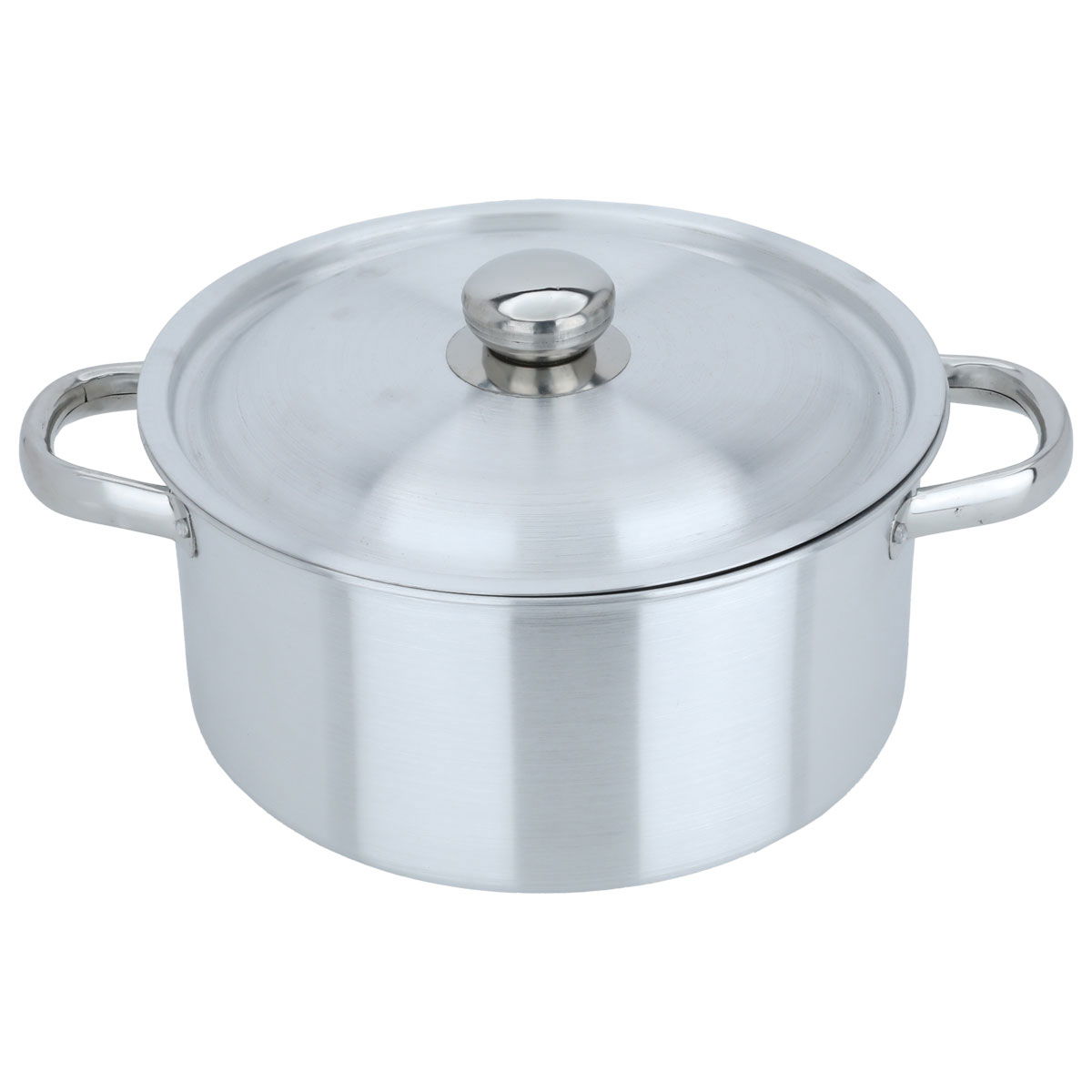 Robust aluminum pot with lid and handles, 24 cm, round - silver product image 2