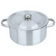 Robust aluminum pot with lid and handles, 24 cm, round - silver product image 2