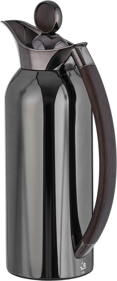 Al Saif Gallery Al Thuraya Thermos Set, 2 Pieces, 1/1 Liter, glass interior, black handle, black push-button lid product image 8