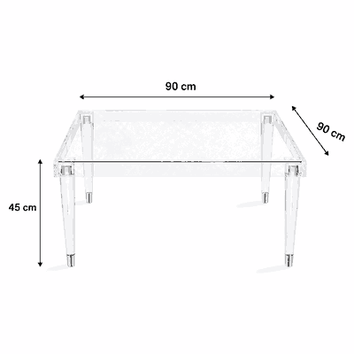 طقم طاولات اكريلك و زجاج، 5 قطع - شفاف product image 4