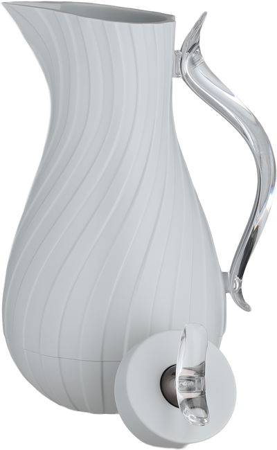 Glory Layal Thermos, 1 Liter, Glass Interior, Transparent Handle, Push-Button Lid - Light Gray product image 4