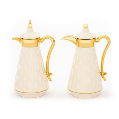 طقم ترامس روافد 2 السيف غاليري، 1 /1 لتر، 2 قطعة، حافظة داخلية زجاج حراري - بيج ذهبي product image 1