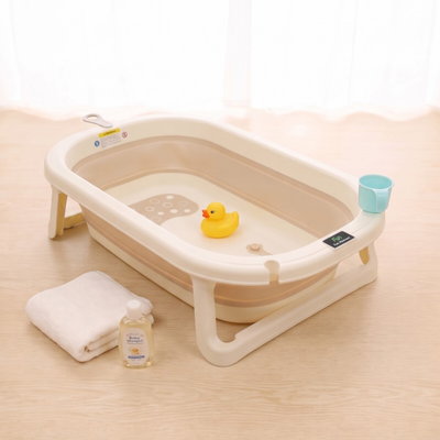 Fun Moment Baby bathtub, foldable, thermometer - beige product image 4