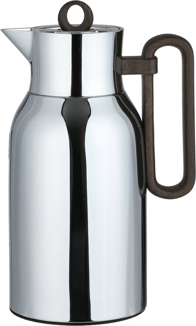 Al Saif Gallery Al Durra Thermos Set, 1/1 Liter, 2 Pieces, Glass Inner Container, Push Button, Wooden Handle - Silver product image 6
