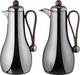 Al Saif Gallery Gheem Thermos Set, 2 Pieces, 1/1 Liter, Glass Inner Container, Wooden Handle - Glossy Black product image 2