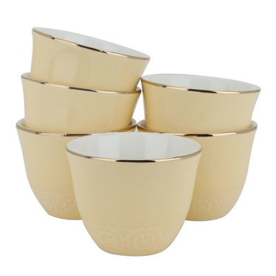 طقم فناجين قهوة عربي سيراميك السيف غاليري، 12 قطعة - اصفر ذهبي product image 2