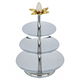 Al Saif Gallery steel dessert serving stand, 15 x 15 x 22 cm, circular, 3 levels, rose-shaped stand, gold-silver product image 2